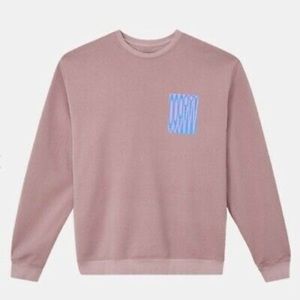Outdoor Voices Mauve Sweatshirt with Blue Pocket